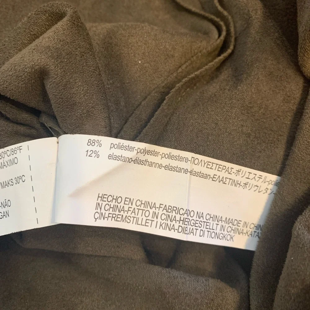 Zara Faux Suede Dark Green Shirt - Picture 6 of 7